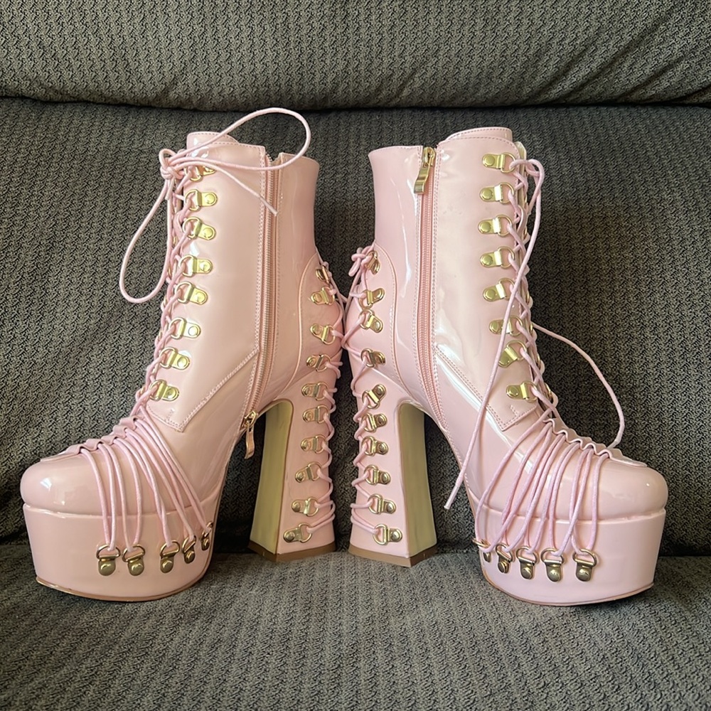 Pink Platform Boots